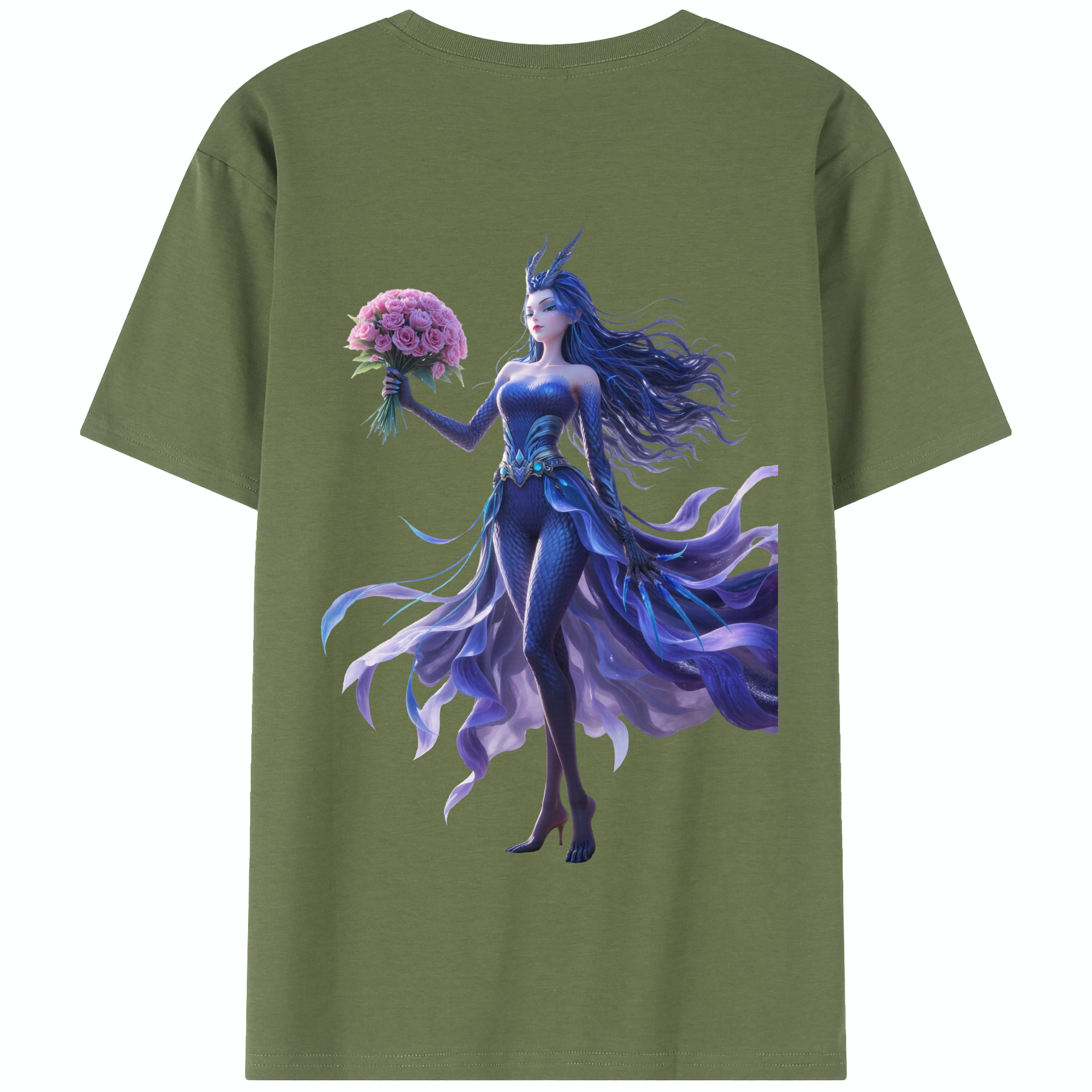 （画像用） Ne Zha 2 ナタ 魔童の大暴れ 綿100％半袖Tシャツ（背面プリント）